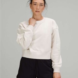 Lululemon softstreme perfectly oversized cropped crew white Opal size 2